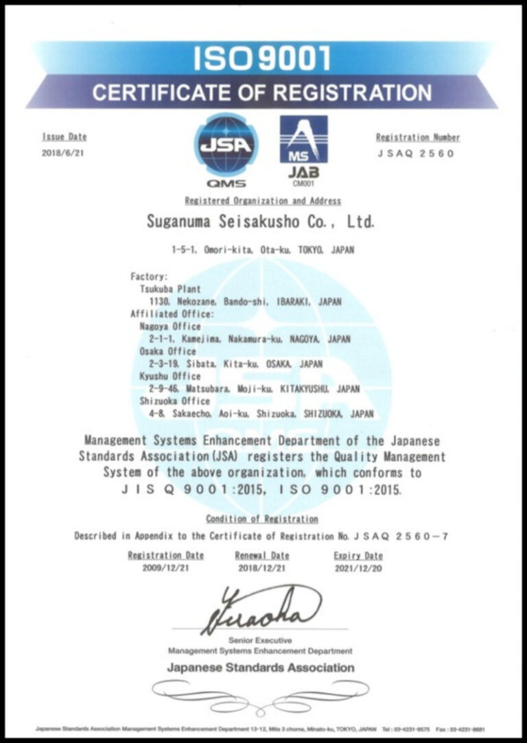 Overview Company Information SUGANUMA CO LTD 